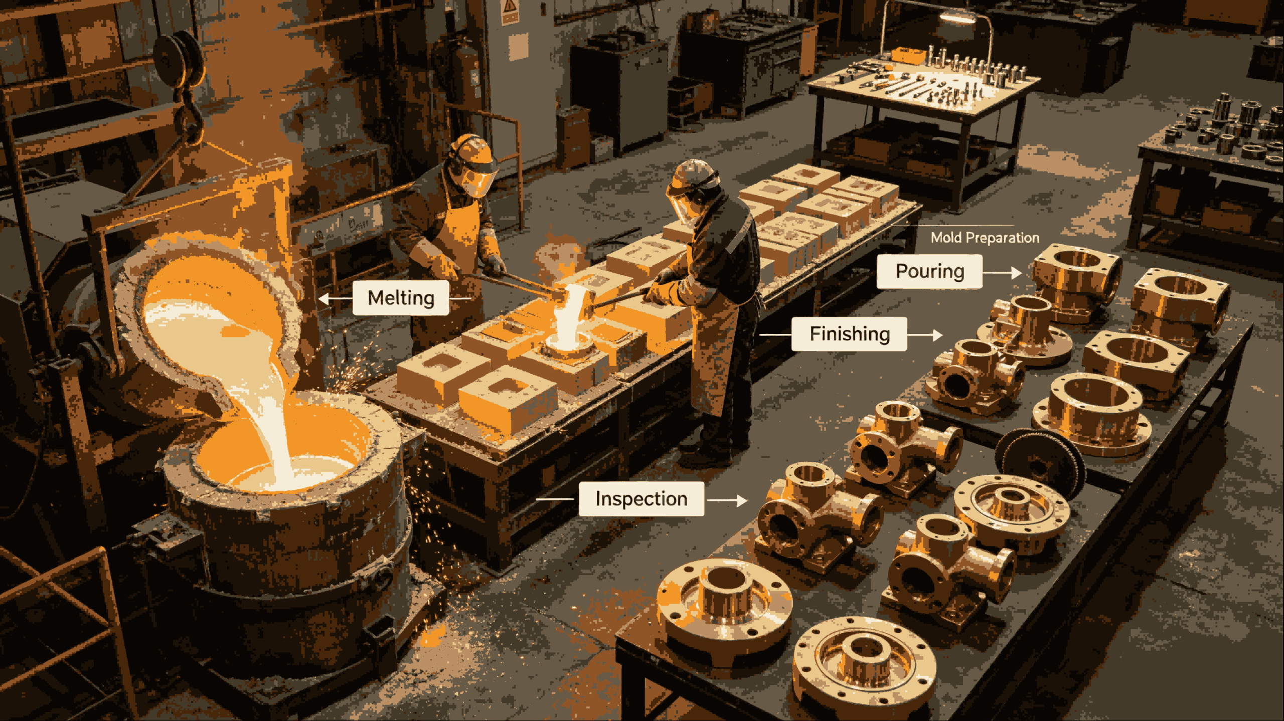Aluminum bronze casting full manufacturing process