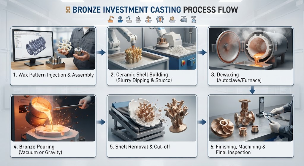 Bronze Investment Casting Process Flow