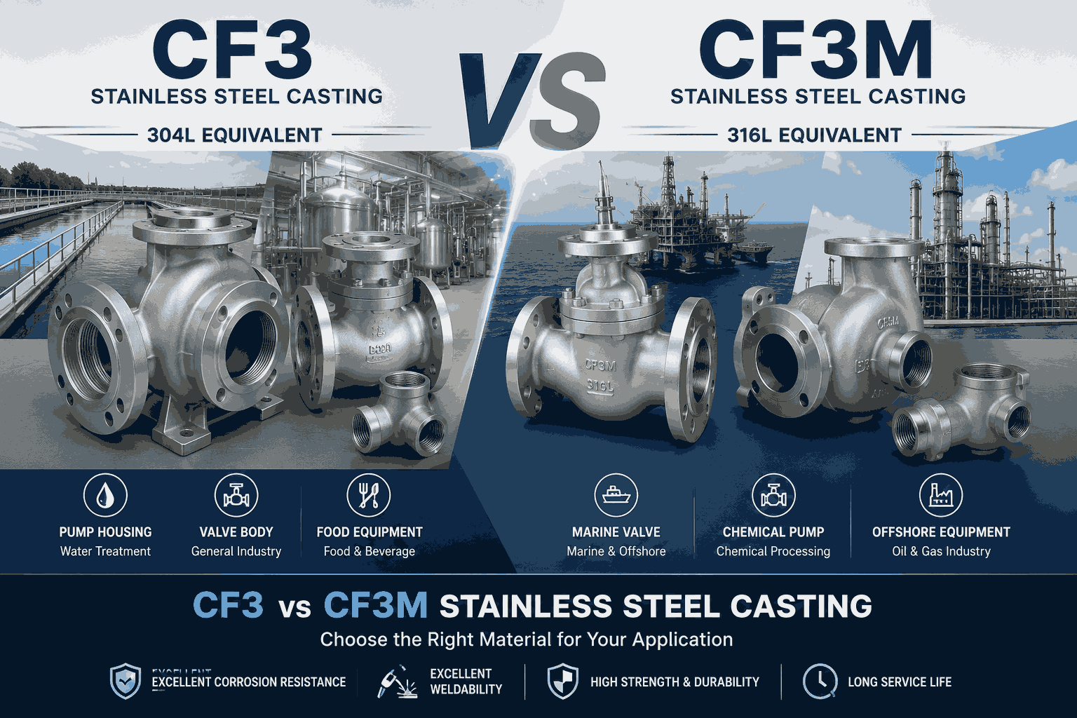 CF3 vs CF3M Stainless Steel Casting