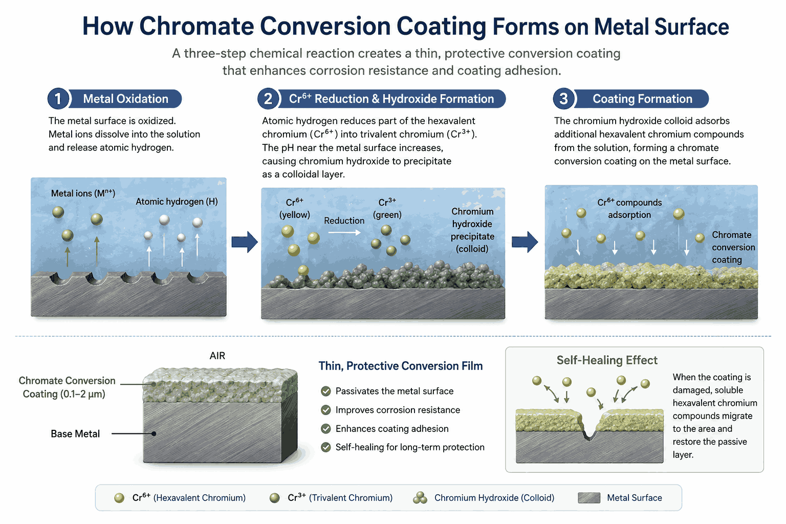 How Chromate Conversion Coating Forms on Metal Surface
