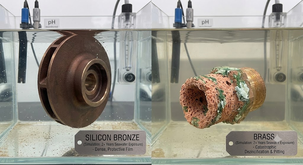 Silicon Bronze vs Brass Long Term Seawater Exposure Comparison