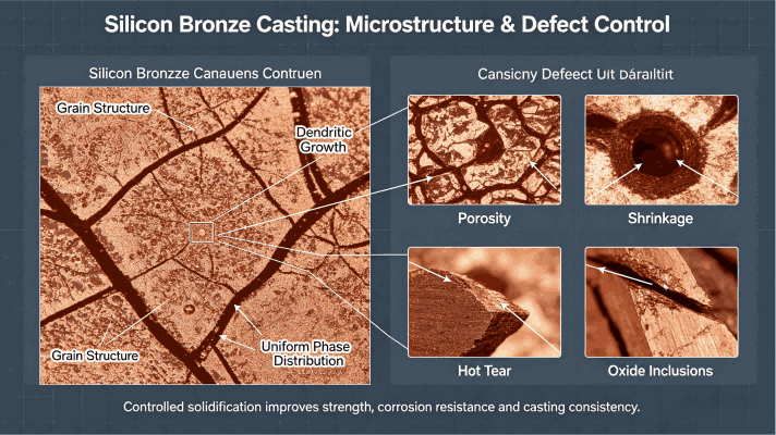 Silicon bronze casting microstructure&defect control