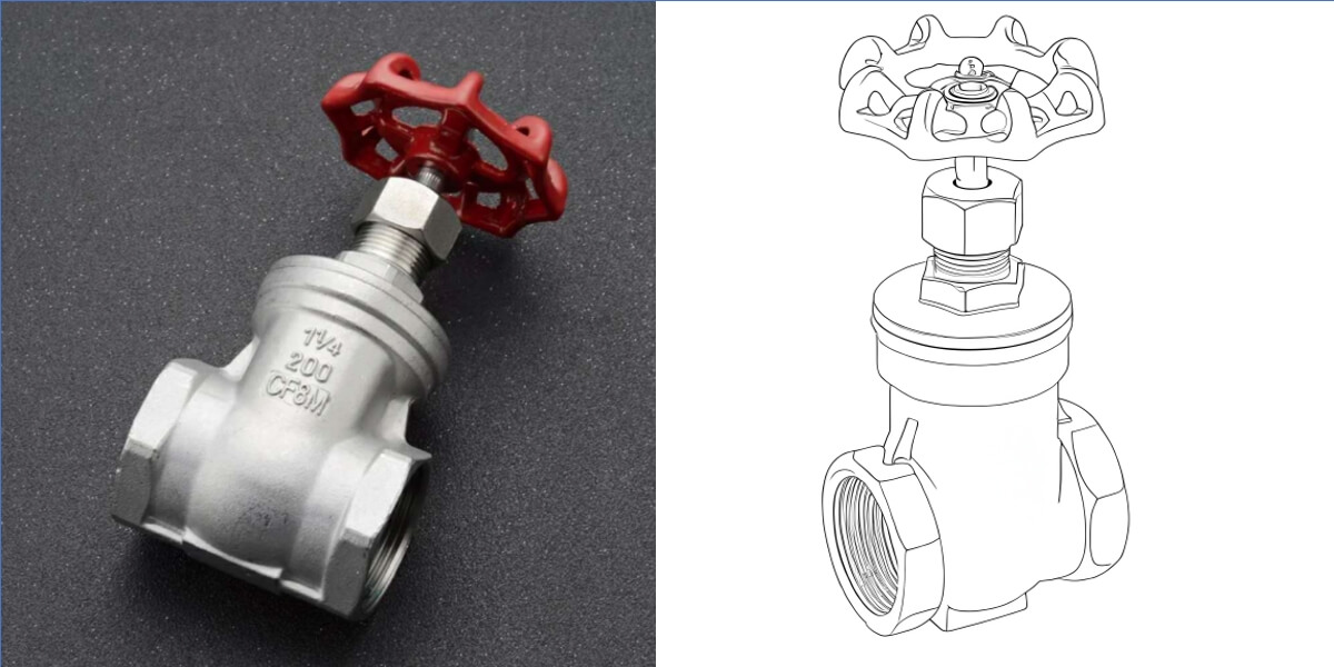 Stainless steel precision casting threaded gate valve