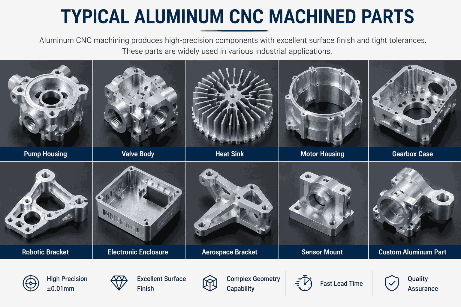 Typical Parts Produced by Aluminum CNC Machining