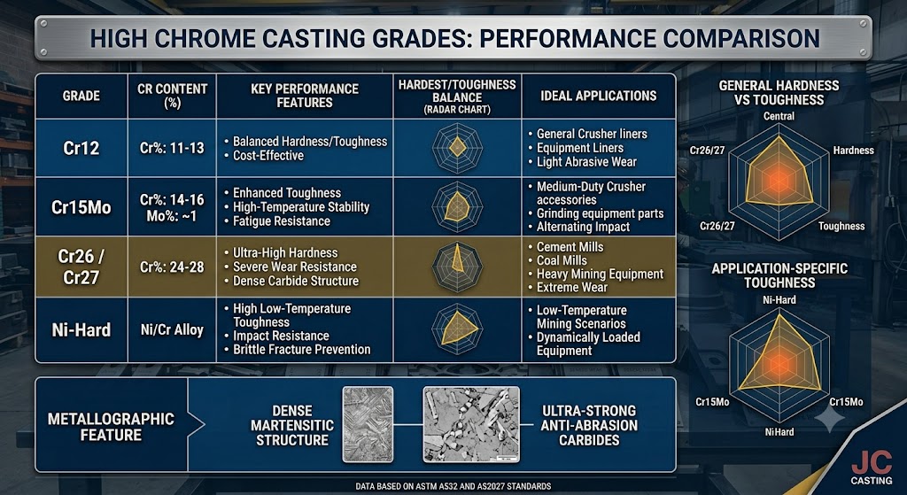 High Chrome Casting Grades:Performance Comparison