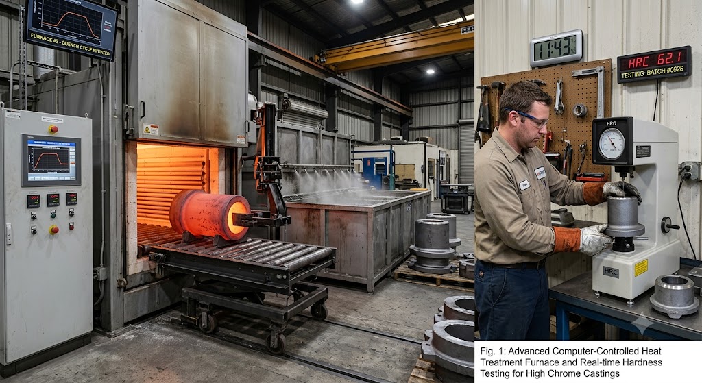 Advanced Computer Controlled Heat Treatment Furnace and Real time Hardness Testing for High Chrome Castings