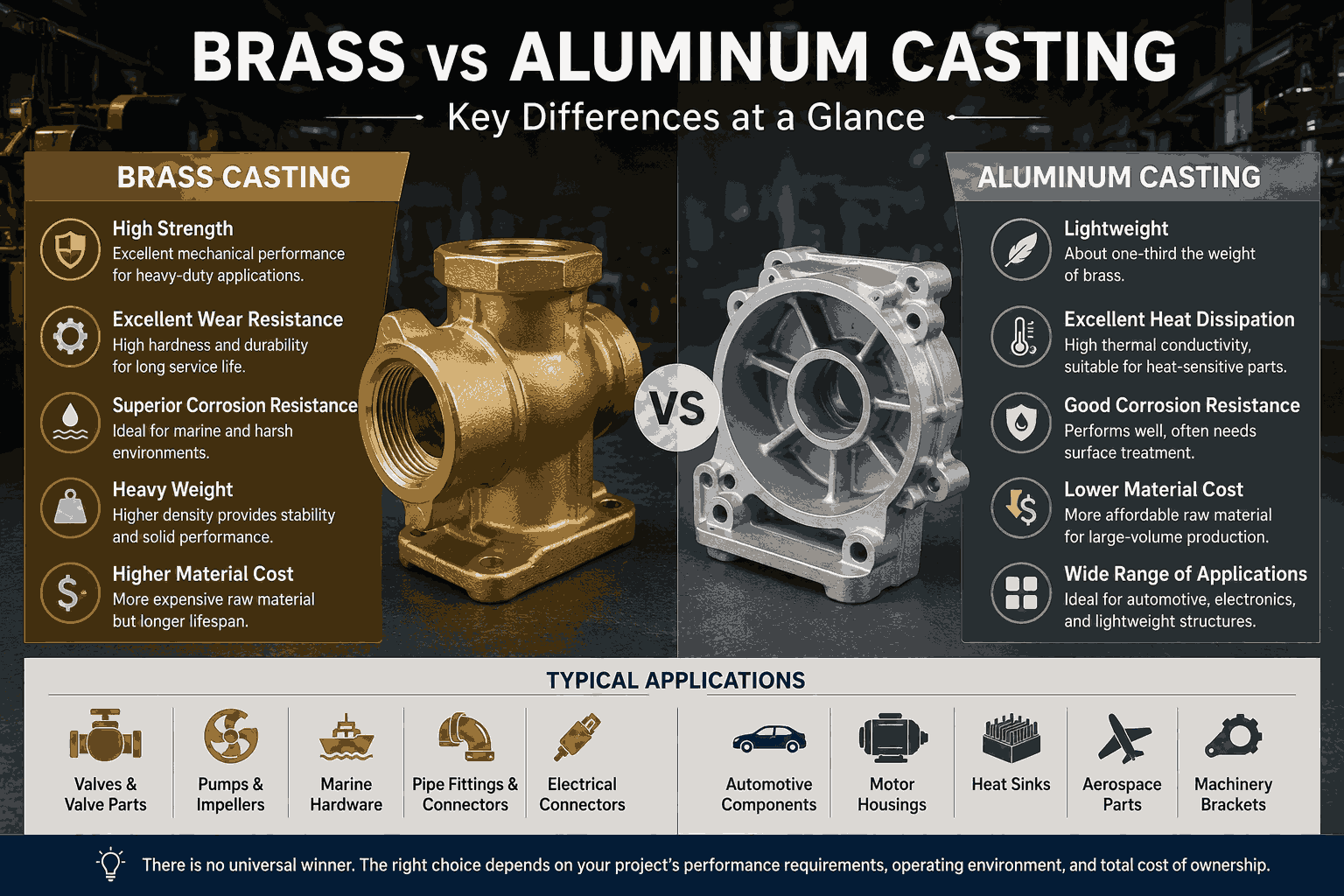 brass vs aluminum casting comparison