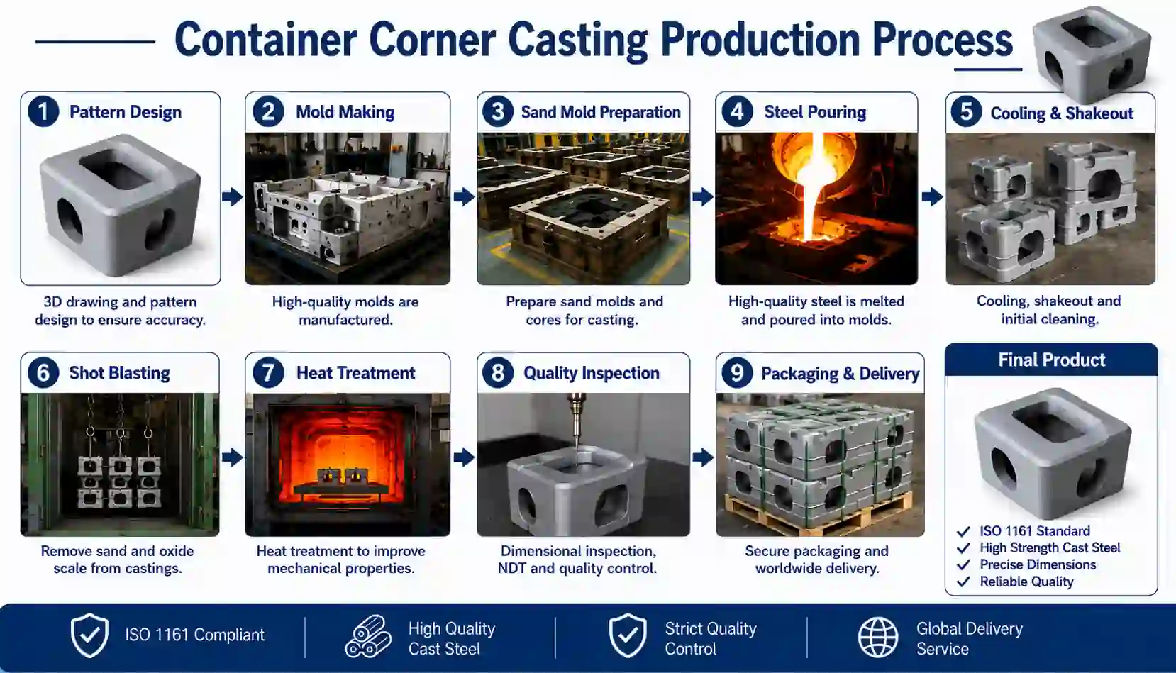 container corner casting process